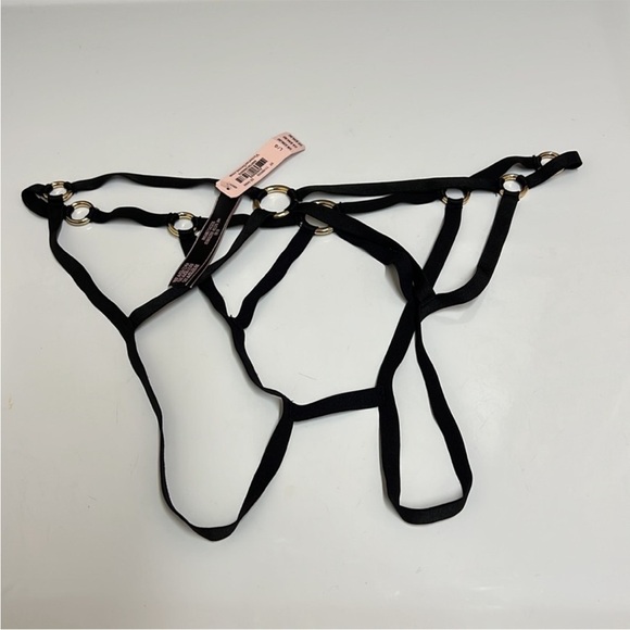 Victoria Secret Cheekini Tanga Black  Sz XL strappy panties. NWT - Picture 4 of 5